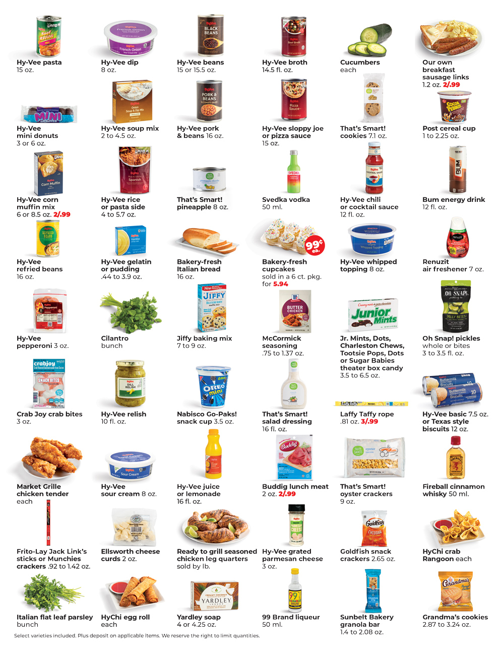 Hy-Vee 99¢ sale flyer with assorted groceries, 3 days only, January 23–25, 2026. Page 2.